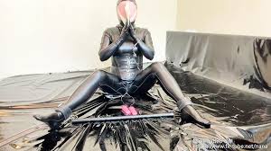 Fx-tube Net Latex Hood Self Bondage Play: Japanese Asian Porn