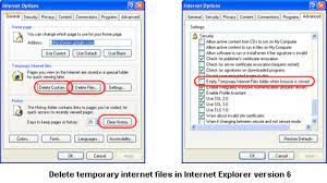 Delete The Temporary Internet Files Of Internet Explorer Web Browser