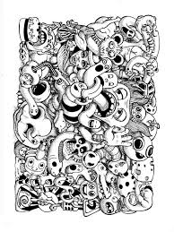 With lots of colors, even though it looks like random thoughts of coloring, it can be learned as material for understanding children's psychology. Doodle Coloring Pages For Adults Free Printable Doodle Coloring Pages