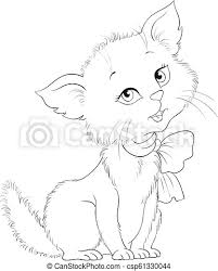 The unicorn is a legendary creature that has been described since antiquity as a beast with a single large, pointed, spiraling horn projecting from its forehead. Cute Cartoon Cheerful Kitten Coloring Page Adorable Little Cat Very Hice Animal Character Vector Cartoon Children Coloring Canstock