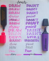 Different Fonts With Highlighter Font Fonts Textmarker Lettering Handlettering Easy Bullet Journal Ideas Pages Bullet Journal Mood Lettering Tutorial