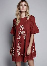 Nwt Free People Rust Red Embroidered Floral Victorian Swing Mini Shift Dress Xs White Floral Maxi Dress Mini Shift Dress Fashion