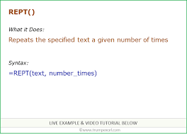 How To Use Excel Rept Function Examples Video