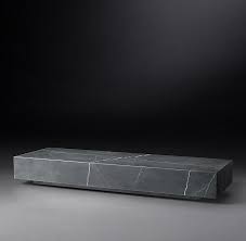 Rh S Low Marble Plinth Rectangular Coffee Table American And Italian Design Of The 1970s Informs Our Stone Coffee Table Luxury Coffee Table Marble Coffe Table