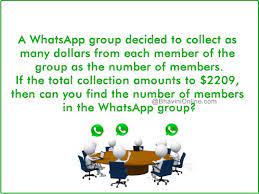 We did not find results for: Whatsapp Riddle How Many Members In The Group Bhavinionline Com Math Riddles Brain Teasers Riddles Math Riddles