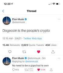 Elon musk has 25 minutes to save his $doge or it's going to pass the moon on its way back to earth. The Doge Father Has Spoken Elon Musk Tweet Moments Ago Dogecoin