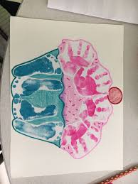 Cupcake Hand And Foot Print Art Happy Birthday Art Birthday Cards To Print Happy Birthday Crafts