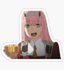 Darling In The Franxx Zero Two Say Ahh Gifts Merchandise Cute Stickers Anime Stickers Darling In The Franxx