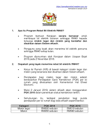 Program rebat bil elektrik adalah selaras dengan hasrat kerajaan untuk memastikan kebajikan dan kualiti hidup rakyat seperti yang telah dinyatakan dalam bajet 2019 pada 02 november 2018 yang lepas. Program Rebat Bil Elektrik Rm40