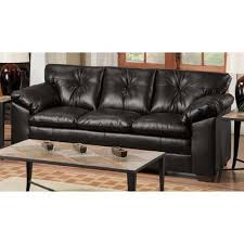 Simmons Leder Sofa Ledersofa Schwarz Kissen Sofa Ledersofa