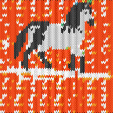 knitting motif and knitting chart horse designed by knitty 0