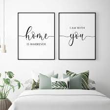 Home Is Wherever I M With You Print Bedroom Signs Couple Wall Art Bedroom Quotes Two Piece Wall Art Couples Printable Love Quote Print Art Above Bed Wall Art Above Bed Dream