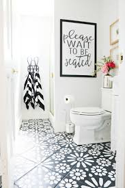 Diy Painted Stencil Bathroom Floor The Home Depot Blog Painted Bathroom Floors Bathroom Flooring Painting Bathroom Tiles