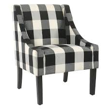 Black And White Plaid Chair Homepop Modern Swoop Accent Chair Plaid Chair Accent Chairs Furniture