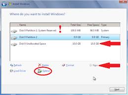In case if you have a new drive, you will see drive 0 unallocated space in the list. Partition The Hard Drive In A Windows 7 Install Windows 10 Forums