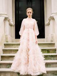 Parisian Inspired Bridal Style Is Everything You Ve Been Looking For Wedding Dresses Simple Boho Wedding Dress Blush Wedding Gown