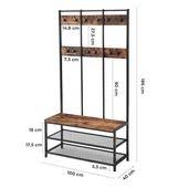 Vasagle Grand Porte Manteaux De Style Industriel Avec Banc A Chaussures Meuble D Entree Vestiaire Etagere A Chaus Hallway Unit Furniture Wood Storage Bench