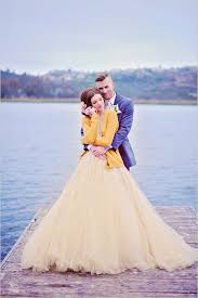 Glamorous Lakeside Wedding Ideas Wedding Chicks Yellow Wedding Dress Unconventional Wedding Dress Colored Wedding Dresses
