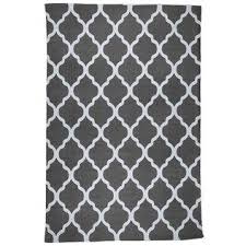 Black And White Outdoor Rug 5x7 5 X 7 Gray White Quatrefoil Pattern Rug Shop Hobby Lobby Rug Shopping Quatrefoil Pattern Rug Pattern