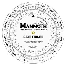 Mammoth Date Finder Wheel Chart