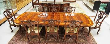 3.5 out of 5 stars 38. Lot Henredon Historic Natchez Collection 10 Piece Figured Mahogany Dining Room Set Consisting Of A Table 8 Chairs And A Sideboard The Double Pedestal Dining Table Has A Banded Top And