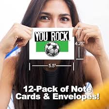 Amazon.com : Play Strong SOCCER Thank You Note Cards