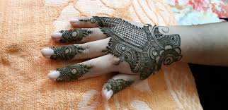 Strings Party Style Henna Hand Tattoo Black Henna Bridal Henna