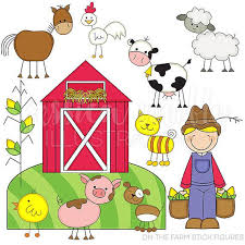 On The Farm Stick Figures Cute Digital Clipart For Commercial Etsy In 2020 Stick Figure Drawing Stick Figures Animal Doodles