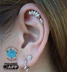 Tacoma S Best Piercing On Instagram Brilliant And Bright For This Gorgeous Weekend Fresh Helix Piercing With White Gold Marquise Helix Piercing Piercing
