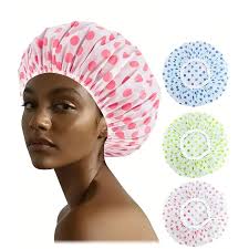 Adjustable Reusable Plastic Shower Cap for Women