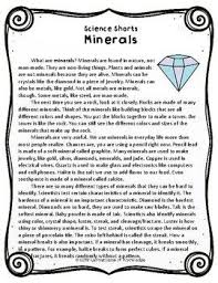 Minerals Reading Comprehension Passage Comprehension Passage Reading Comprehension Reading Comprehension Passages