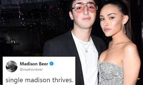 | stained glass out now. Madison Beer Announces Split With On Off Boyfriend Zack Bia By Tweeting Single Madison Thrives Daily Mail Online
