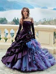 Purple Bridal Gown Available In Every Color 1 Purple Wedding Dress Gothic Wedding Dress Fairy Tale Wedding Dress