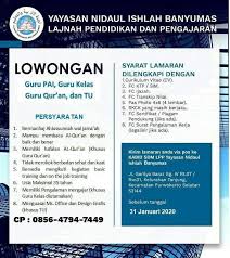 Karena akan ditambah berbagai jenis pekerjaan. Lowongan Pekerjaan Guru Pai Guru Kelas Guru Al Qur An Tu Di Purwokerto Banyumas Jawa Tengah Loker Guru Pai Guru Kelas Guru Al Qur An Tu Di Purwokerto Banyumas Jawa Tengah Lowongan