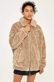 Uo willow fuzzy drawstring teddy jacket. Light Before Dark Camel Teddy Zip Through Jacket Urban Outfitters De