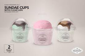 Clear Sundae Ice Cream Cups Packaging Mock Up Ice Cream Cups Packaging Sundae Cup Ice Cream Cup