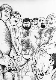 11boys 6+boys balls bara beard black and white bruno b bukkake  chubby closed eyes cum cum in mouth cum on face cum on tongue cumming  cumshot ejaculation erection fat