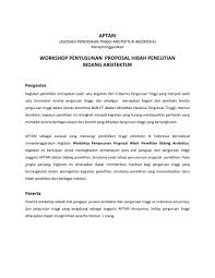 Sebagai motivasi untuk dapat menyelesaikan tugas seberat apapun bentuknya. Proposal Workshop Asosiasi Pendidikan Tinggi Arsitektur Indonesia
