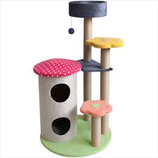 This beautiful wooden cat tree is a real treat for cat owners that love minimalism. Fantastic Cat Trees And Scratching Posts Inspired By Flowers Meow As Fluff