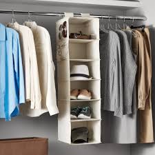 Mainstays double hanging closet organizer. Mainstays Canvas Hanging Closet Organizer 6 Shelf Walmart Com