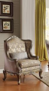 Faux Silk Patterned Accent Chair With Cabriole Legs Gold Pattern Accent Chair Accent Chairs Luxury Home Furniture