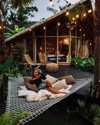 Hammock In Backyard In 2020 Bali Style Home Bamboo House Design Bali House