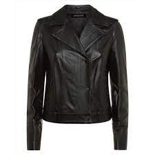 Jaeger Jaeger Leather Biker Jacket Black Quilted Jacket Black Motorcycle Jacket Cropped Leather Jacket