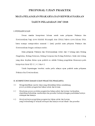 1 komentar on kisi kisi soal dan kunci jawaban pas prakarya smp kelas 9 semester ganjil unknown march 9 2020 at 8 29 am soal prakarya ujian sekolah kisi2 dan jawaban nya ada. Proposal Ujian Praktek Prakarya Pengolahan Pdf