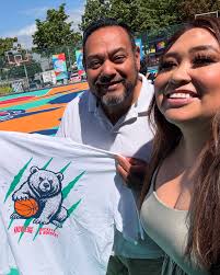 New Courts by @bucketsandborders 🧡💙❤️🏀@britbruinsbball @girlswholeap  with beautiful designs by @himikalas 🙌🏽 So wonderful to celebrate with  our Daughter @ciaraamaya33 who helped paint the new courts ❤️  #britanniabruins