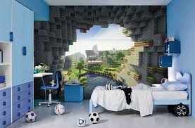 Das jugendzimmer ist für teenies der rückzugsort vom alltagsstress. Minecraft Wall Murals Zimmer Teenager Zimmer Jungs Minecraft Schlafzimmer