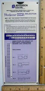 Details About Jefferson Electric Engineering Slide Chart Rule Transformer Wiring Diagram Volts