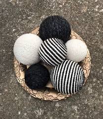 Decorative Yarn Balls Charcoal Gray And Ivory Decorative Etsy In 2020 Yarn Ball Styrofoam Ball Crafts Handmade Christmas Decorations