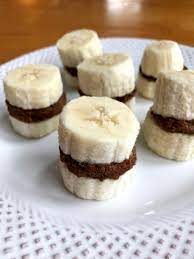 4 Ingredient Chocolate Peanut Butter Banana Nibblers Recipe Peanut Butter Banana Snack Banana Snacks Chocolate Peanuts