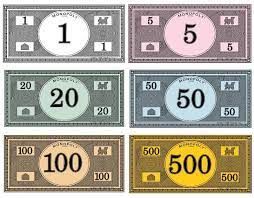 They know that 4 is more than 1, for example, but they're just starting to learn that 4 quarters is worth less than 1 $5 bill. Where To Print Your Own Monopoly Money Monopoly Money Fake Money Printable Play Money Template